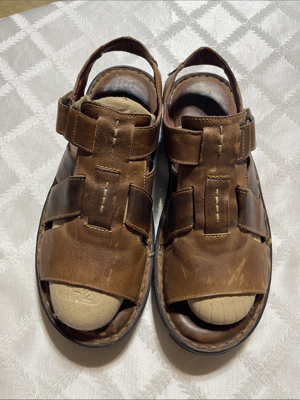 Born Brown Leather Fisherman Sandals Size 10 Men’s